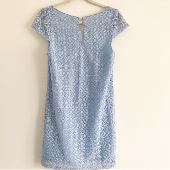 Francesca’s Blue Lace Spring Short Sleeve Dress - Picture 2 of 6